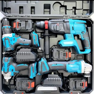 20V Battery Brushless Electric Drill Impact Wrench Combo Kit Variable Speed Angle Grinder Hammer Drill Professional OEM Power
