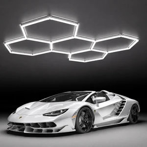 Hot Sale 2.43*4.84M Cheap Led Garage Hexagonal Light Led Decorative Lamps Honeycomb Light for Car Garage Led Light Working Lamp
