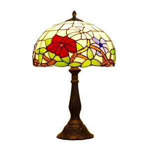 Stained Glass Lamp Morning Glory Colored Glass Table Lamp European Pastoral Style Living Room Study Office Bedroom Bedside Lamp