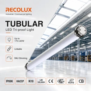 Up to 170LM/W LED Tri-proof Lamp High Efficiency LED Weatherproof Light for Industrial Lighting