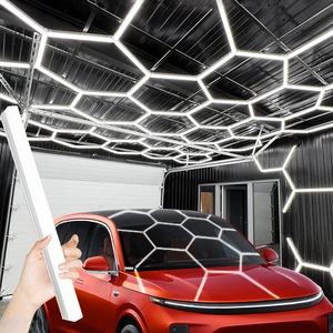 High Quality Car Shop Garage Dimmable Hexagonal Led Ceiling Lights Tyre Sino Hexagon for My Gym Garage Workshop Ceiling