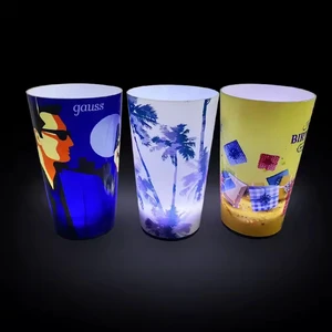 Most Fashion Led Illuminated Cup Reusable Plastic Cup Custom Design Led Glasses Party Led Illuminated Cup