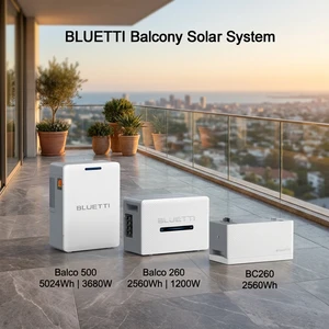 BLUETTI 2.56kWh To 15kWh Expandable Balcony Solar System LFP Battery 6000 Cycles 10 Year Warranty For Apartment And Small Home