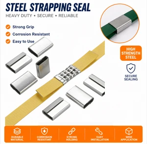 Black Painted Steel Packing Buckle Heavy Load Metal Fastener for Mining Material and Bulk Cargo Strapping
