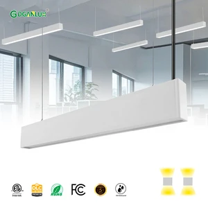 LED Architectural Linear Light 2FT Adjustable 30W/24W/18W/12W & 3CCT Dimmable Suspended Pendant Lighting ETL DLC Certified