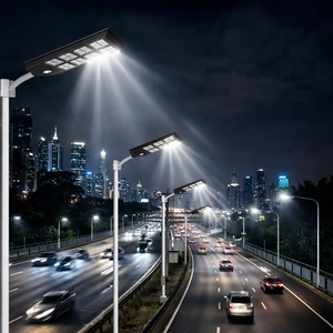 Waterproof All-in-One Solar Street Light Energy-Saving ABS Body with LED Light Source IP65 Rated