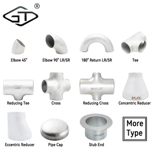 Coude Inox Echappement 635 Api 5l Stainless Steel 304 316l Bw Pipe Fitting Seamless 45 90 180 Degree Elbow Tee Cross Reducer