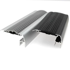 RGB LED Strip Grooved Stair Nosing Edge Aluminum Profiles with LED Lamp Holders & Bases