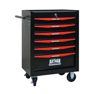 Artman 6 Drawer Rolling Tool Chest Cabinet 20 Inch Steel Storage Box Organizer with Ball Bearing Slides Industrial Style