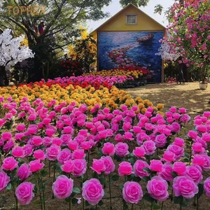 2025 Outdoor 12V LED Stand Flower Lights Artificial Garden Decorative Lighting for Wedding Theme Park Landscape Lighted Flower
