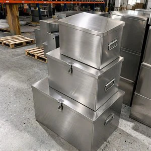 Custom Thickened Stainless Steel Toolbox Lockable Rectangular Hardware Storage Box Household Metal Organizer Case