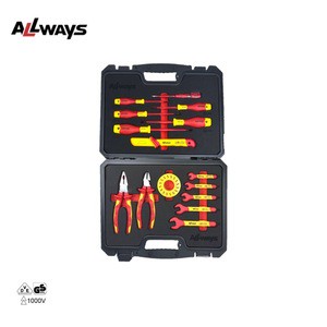 AllwaysTools 15PCS Insulated Tool Set Electricians Professional VDE Hand Tools Include Cable Knife OEM Supported 1 Year Warranty