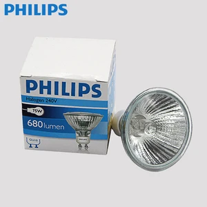 Philips GU10 Halogen Reflector Cup Light Thick Glass Halogen Tungsten Spotlight PAR20 75W Lamp Cup 220V Bubble