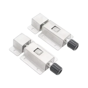 XTL Stainless Steel Small Metal Door Bolt DK611 Flat Head Rubber Spring Latch Open Hole Lock Cabinet Door Buckle