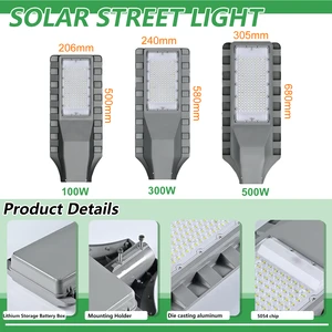 All in Two Solar Street Light-60W LED IP66 Waterproof with LiFePO4 Battery for Main Road