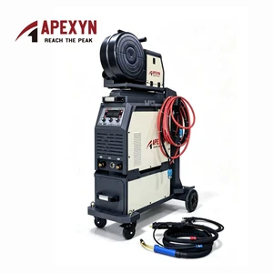 APEXYN 380V 500A MIG Welding Machine Built-in Tool Box 103KG Stainless Steel 0.8mm Spool Industrial Welding Trolley MIG500TR