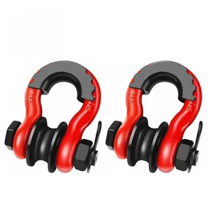 2pcs 3/4 U-Type D-Ring Shackle 50LB Heavy Duty Alloy Steel Powder Coated Tow Hooks Off-Road 4x4 Pulley Block Trailer ARCTICSUN