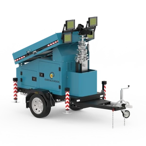 Solar Mobile Light Trailers with CCTV and Telescopic Mast and Back-up Battery