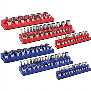 6-piece Set of Magnetic Plastic Sleeve Holder Magnetic Suction Sleeve Storage Strip Holder Metric and Imperial Sleeve Holder