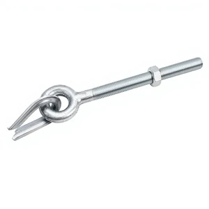 Hot Dip Galvanized Thimble Eye Bolt Threaded Guying Rod for Utility Pole Stay Wire and Overhead Line Hardware