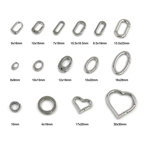 Premium Quality Oval Snap Buckle Ring Raw Stainless Steel Spring Gate Clasp For Craft Jewelry Making Accessories