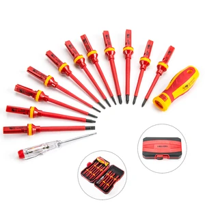 13pcs Interchangeable Electrical Electrician Tools Electrician VDE Insulated Insulation Screwdriver Set