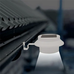 Hangs From Any Gutter Systems, Walls, Sheds White Colored Solar Powered Gutter Light
