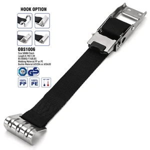 800KG Stainless Steel Ratchet Tie Down Over Center Buckle Adjustable Cargo Lashing Straps With Flat Hook