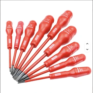 9-piece Multi-purpose Electrician Repair Tool Kit Insulated PP Handle Screwdriver Set Industrial Grade Magnetic Screwdriver Set