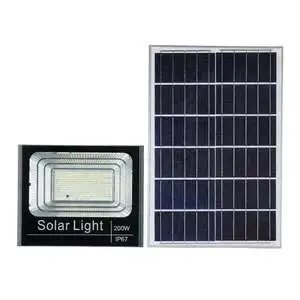 Solar LED Flood Light 200W Waterproof Automatic Garden Powered Lamp with Remote Control (ABS, Pack of 1)