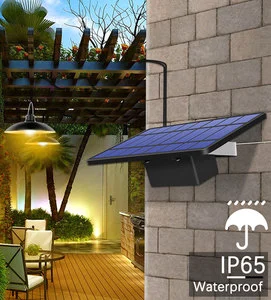 Dual Head Solar Pendant Light 1-to-2 Split 32 LED 5500mAh LiFePO4 Battery Always on Outdoor Hanging Shed Lamp for Gazebo
