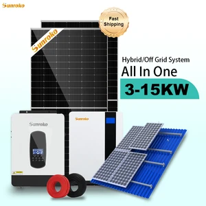 Complete Hybrid Off Grid Solar Energy System Kit 5Kw 8000W 12Kw 15Kw Renewable Photovoltaic Solar Power System Solaire Complet