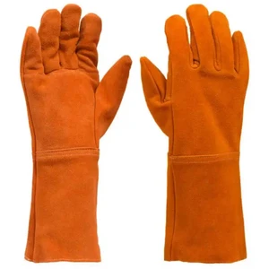 CE EN388 EN407 Heat Resistant Industrial Tig Mig Welding Work Gloves Cow Split Leather Safety Welder Working Gloves