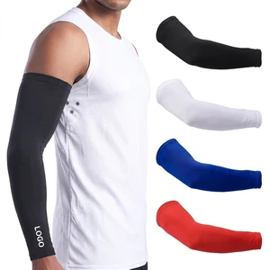 Custom UV Protection Cooling Compression Arm Sleeve Sports Elbow Guard Cycling Basketball Running Breathable Anti-Slip Covers