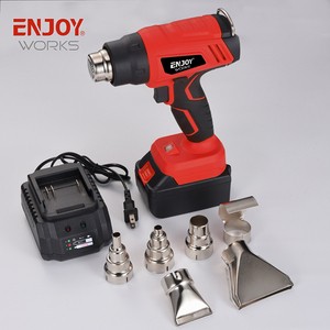 ENJOYWORKS Rechargeable Cordless 20V Lithium-ion Cordless Battery Heat Gun Kit Temperature Adjustment For Shrink Wrap