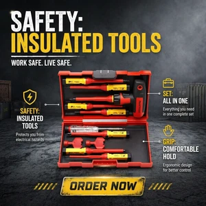 Premium VDE 1000V Insulated Hand Screwdriver Set CR-V Magnetic Electrician Tool Case Kit IEC 60900 OEM Electrical Repair Tools