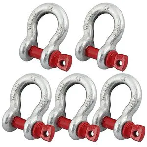 3/8'' D Ring Anchor Shackles Galvanized Screw Pin Heavy Duty Alloy Steel Shackle Tow Strap/Winch1 Ton (2204 Lbs) Working Mining