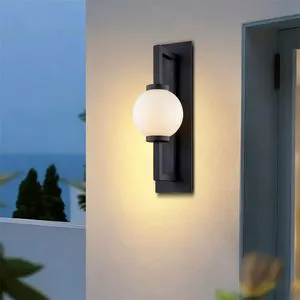 Modern Square Aluminum IP44 Waterproof Black LED Decorative Wall Lamp for Outdoor Home Use