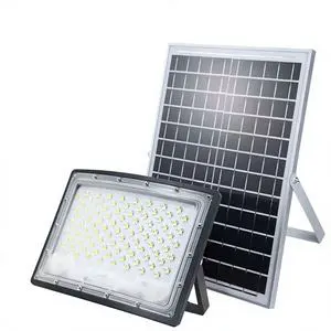 Waterproof LED Solar Floodlight with Wide-Angle Illumination Curved ABS Lamp Body for Garden & Road Use IP65 Rated