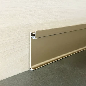 New Aluminum Alloy Modern Black Skirting Board U-Shaped Groove LED Strip Light Floor Lamp for Apartment More 5 Years Warranty