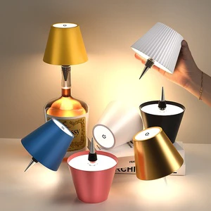 Rechargeable USB LED Table Lamp with Acrylic Shade Touch Switch Modern Design for Bar and Restaurant Use