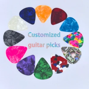 Wholesale cheap Celluloid 0.46-0.71- 0.96mm.Made of celluloid material Plastic Celluloid Guitar Picks Durable & Smooth Plectrum