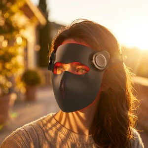 Original Product: LED Silicone Facial Mask with 288 Light Bulbs, for Skin Rejuvenation Using Soft Red and Blue Light.