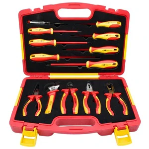 VDE 1000V Insulated Insulation Tools case Double Color 16pcs Combination Tool Set Kit