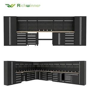 RW Garage Storage Combination Tool Cabinets Metal Heavy Duty Workbench Tool Box Cabinet Workshop Trolley With Tools