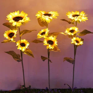 Modern Sunflower Flower Garden Lamp For Outdoor Walkway Lawn IP44 Landscape Ground Lighting For Christmas Decorative Lighting
