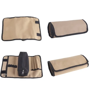 Roll Tool Bag Zipper Pocket Multi Slot Oxford Utility Roll Organizer Screwdriver Tape Measure Wrenches Repair Work