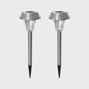 luces led solares para csped, 6500k, 2 piezas, iluminacin eficiente y decorativa para exteriores y jardines.