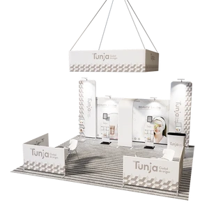 Trade Fair Exhibition Booth Stall Fabrication Design Backlit Exhibition Stand Lighting 3X3 Standard Exhibition Stall