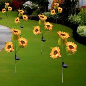 Solar Sunflower Night Light IP65 Waterproof Battery-Powered Outdoor Christmas Decorative Lighting for Courtyard Villa Balcony